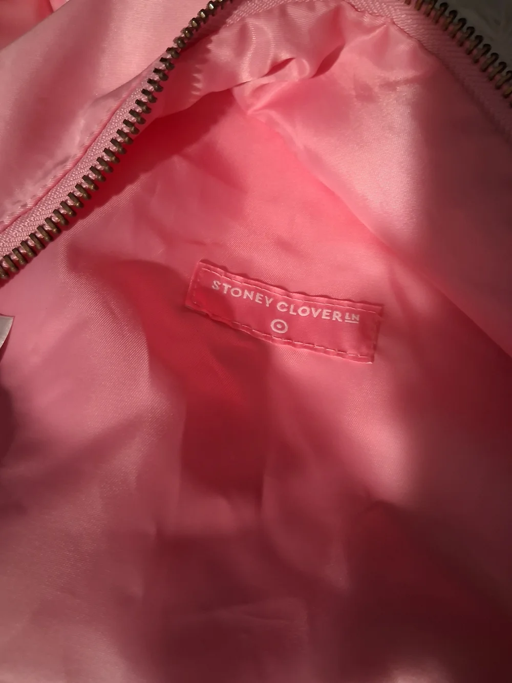 Stoney Clover Lane Pink Nylon Backpack with Gold Zippers